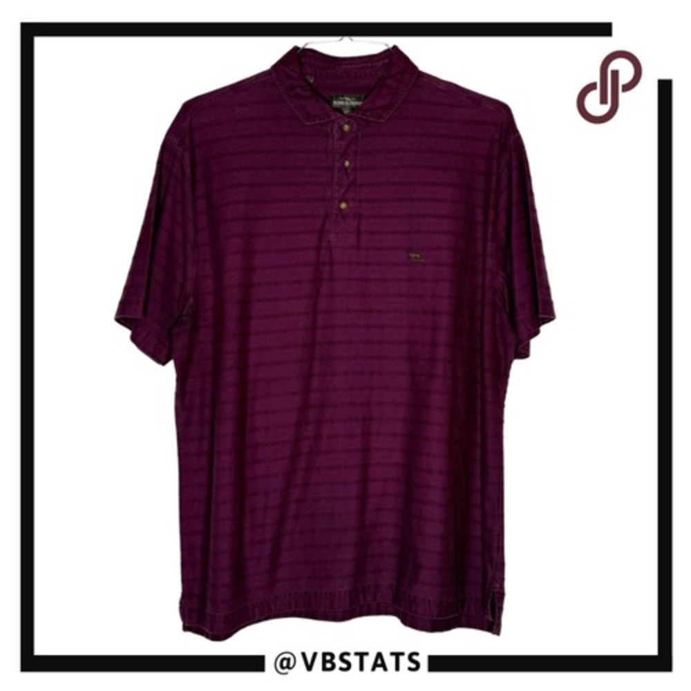 Rodd & Gunn Men's Hays Basin Ribbed Stripe Short Sleeve Polo Shirt Wine Size 2XL